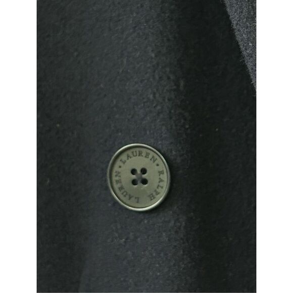 Lauren Ralph Lauren Trech Coat Virgin Wool Cashmere Blend  Navy Women's Large - Picture 8 of 9